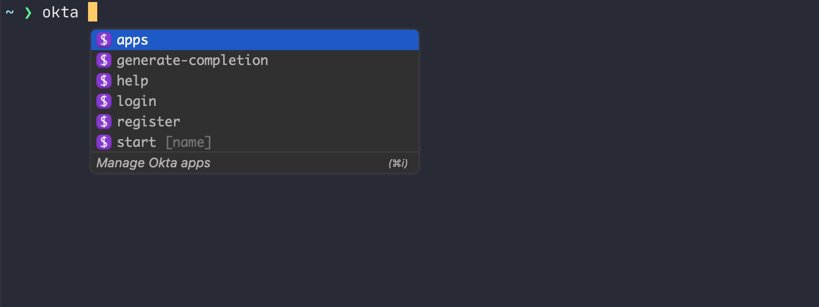 Autocompletion commands when using Fig termials